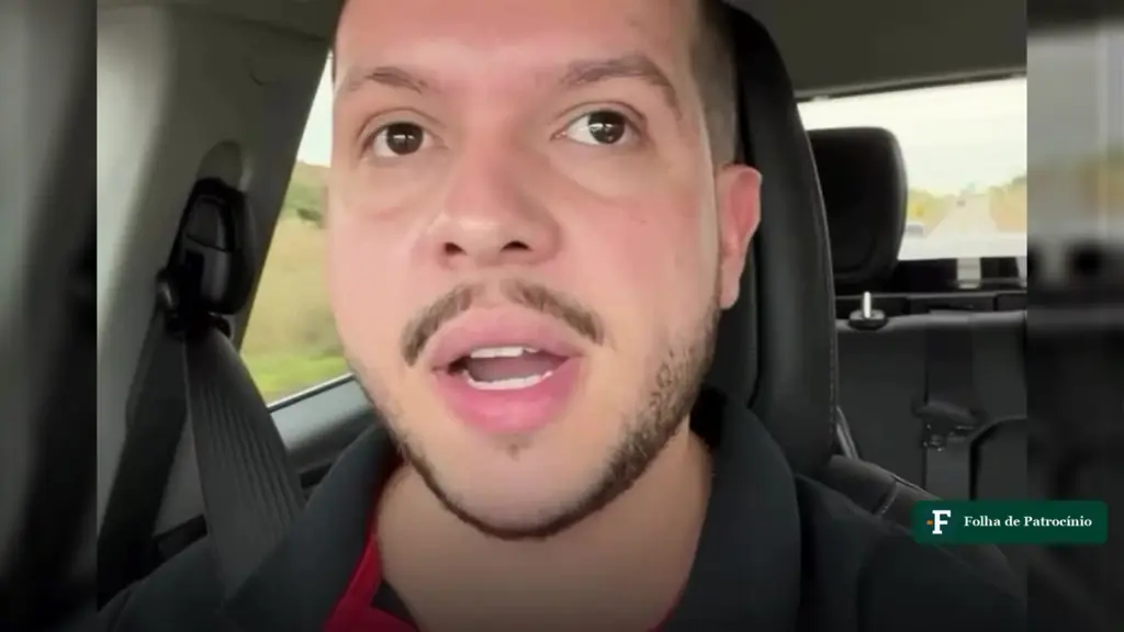 Dono da Bella Pizza fala dentro do carro sobre o fim da escala 6x1, em Patrocínio