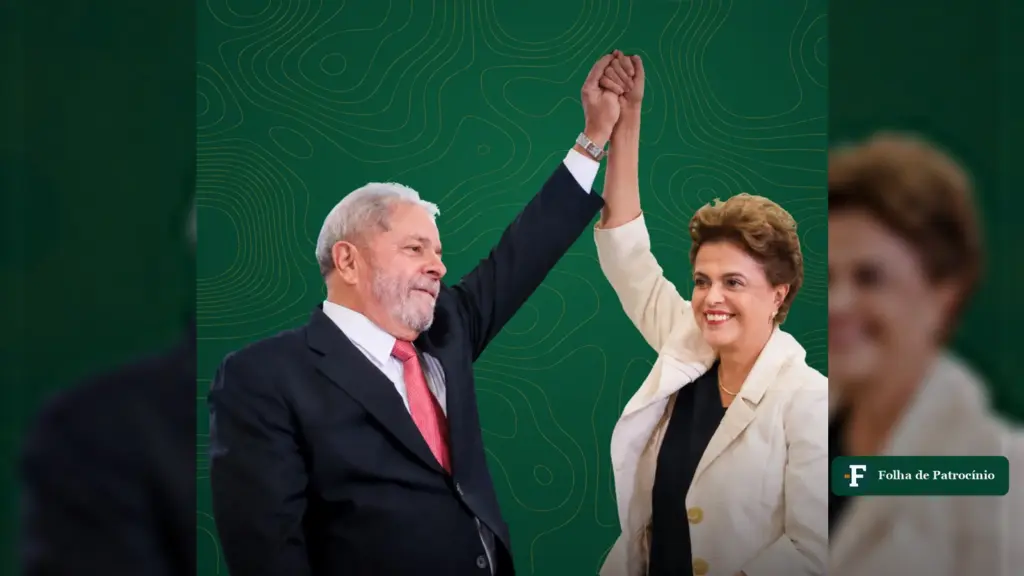 Lula e Dilma Rousseff de mãos dadas e erguidas, em foto de arquivo usada na matéria sobre escândalos nos governos do PT