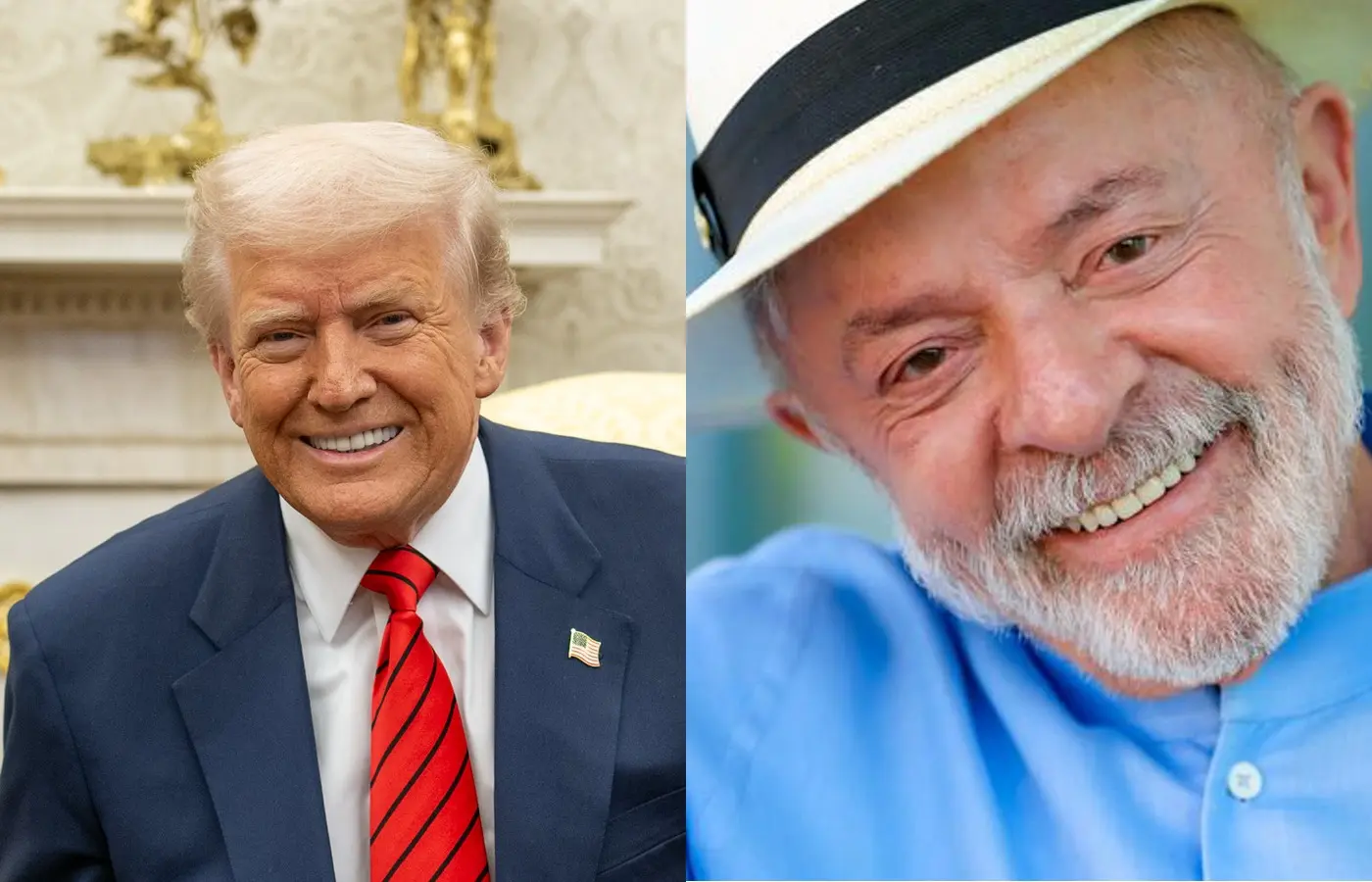 Donald Trump e Lula, citados no card sobre o estamos a caminho