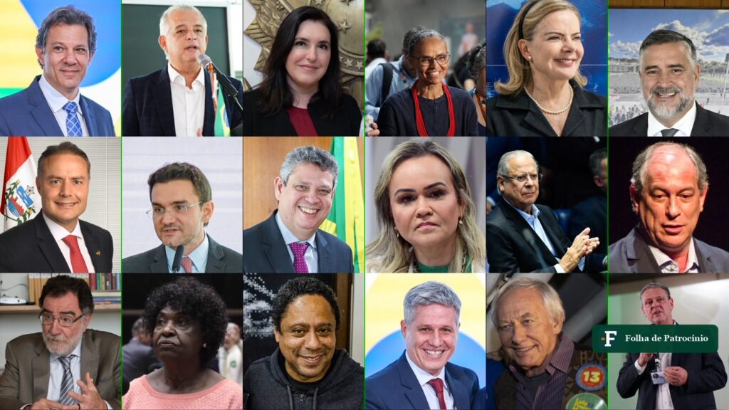Colagem com fotos dos 18 ex-ministros de Lula derrotados na eleição de 2026