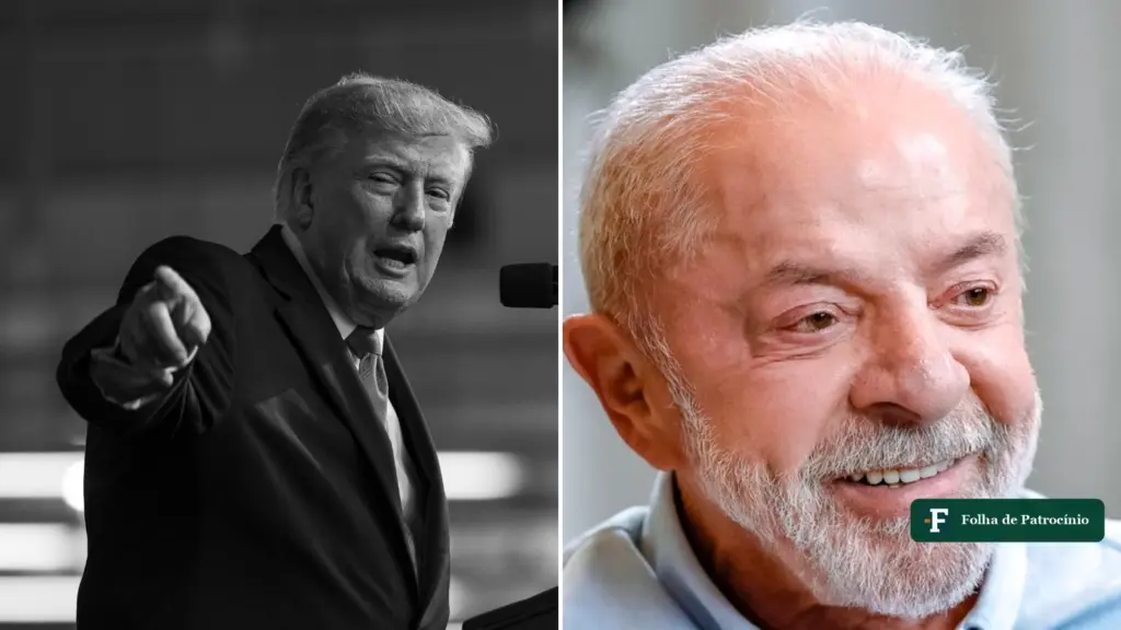 Fraude na eleição do Brasil: Donald Trump aponta o dedo em discurso e Lula sorri, lado a lado
