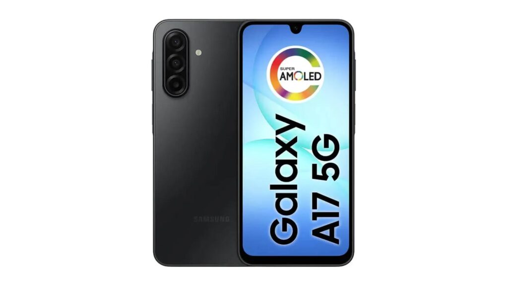Galaxy A17 5G preto em oferta no Mercado Livre