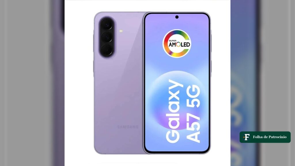 Samsung Galaxy A57 lilás em oferta no Mercado Livre