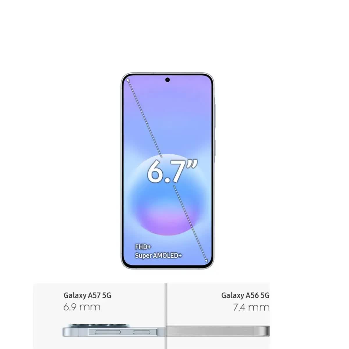 Sistema de câmeras do Galaxy A57 com três lentes
