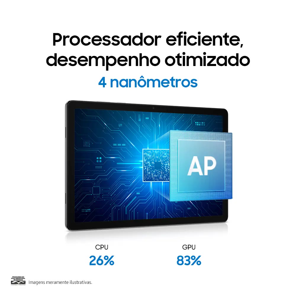 Galaxy Tab A11+ em uso com aplicativos abertos na tela de 11 polegadas
