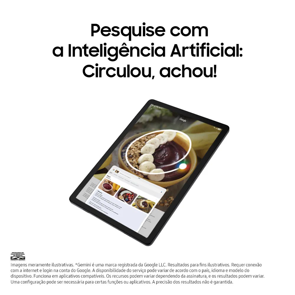 Galaxy Tab A11+ com a tela dividida em dois aplicativos, recurso de multitarefa
