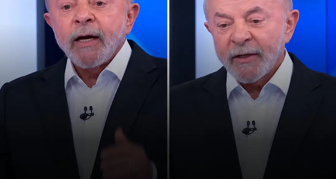 Idade de Lula: o presidente em dois quadros do debate da TV Globo, nesta sexta-feira (23)