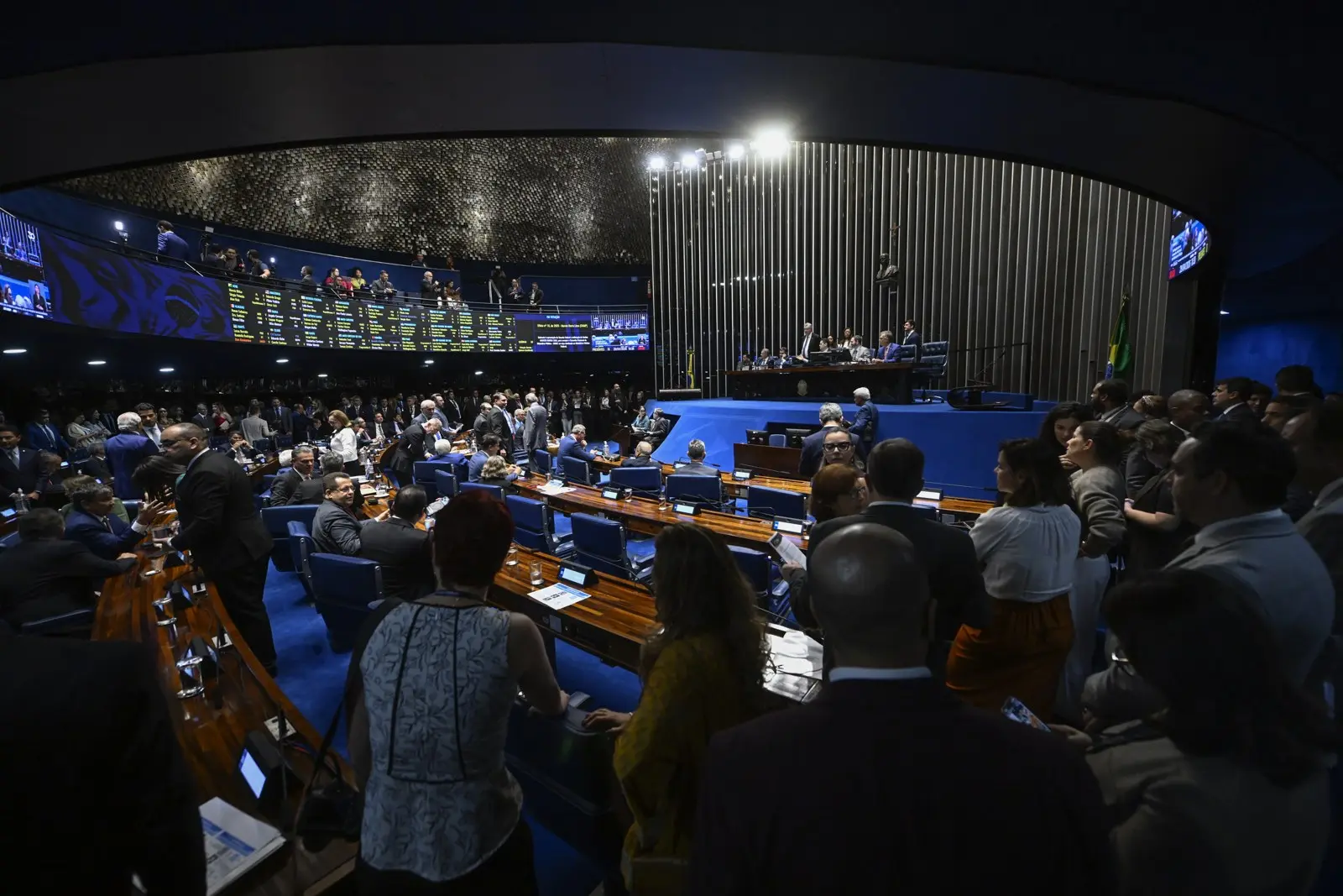 Plenário do Senado Federal em sessão, onde seria julgado o impeachment de Moraes