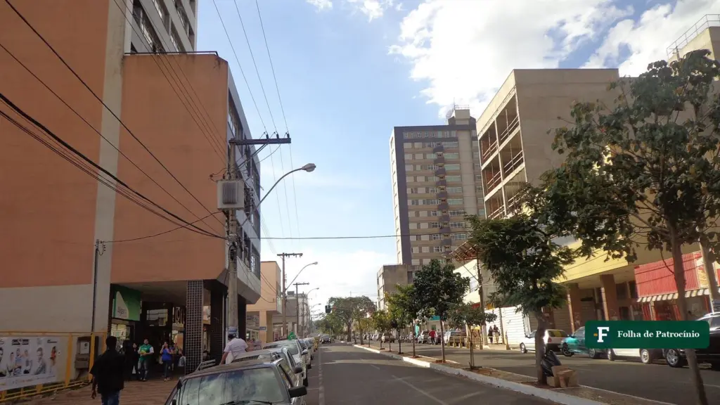 Avenida Rui Barbosa, no centro de Patrocínio, onde circula a lista de petistas com nomes de comerciantes