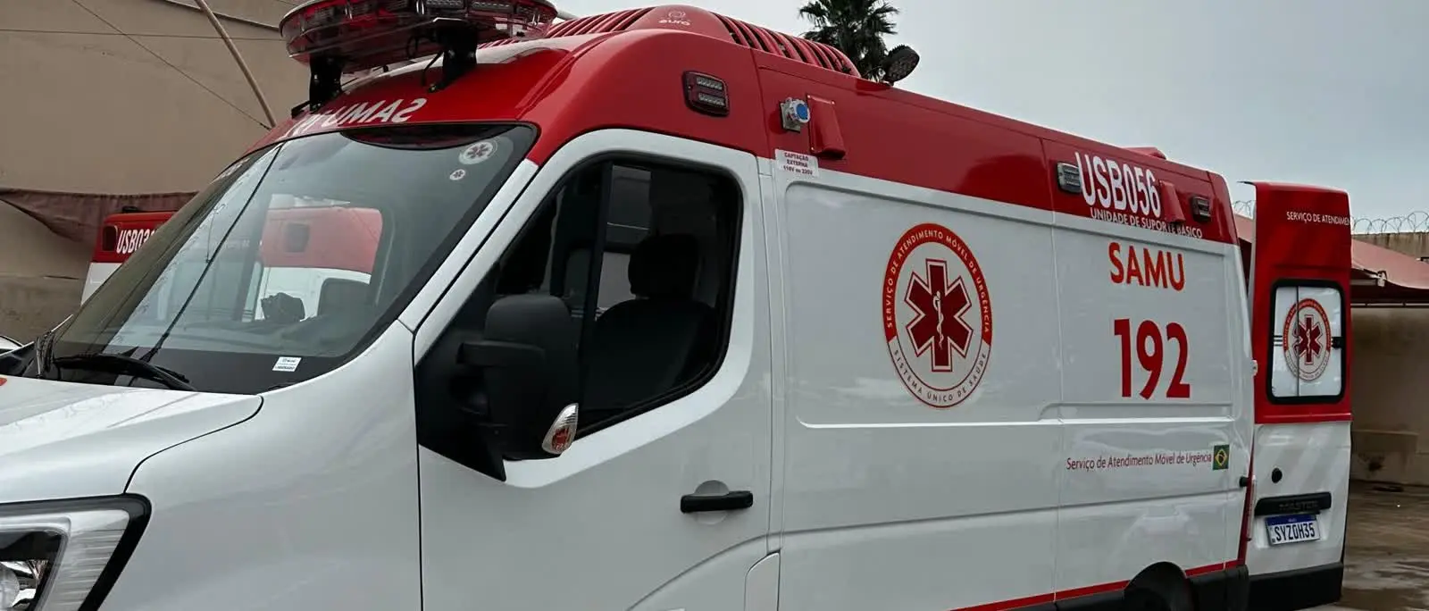 Ambulância do Samu, serviço que socorreu o homem no caso chamado de machinicídio em Patrocínio