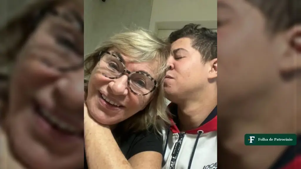 Mãe de Eliana, Eva Michaelichen, em selfie com o influenciador Noé