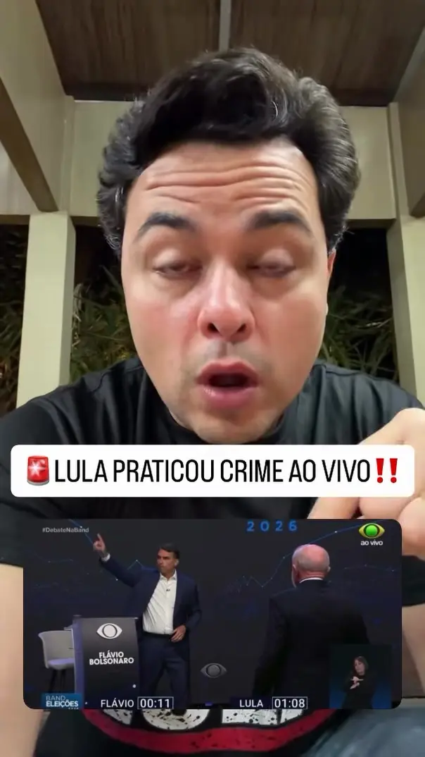 Print do vídeo do deputado eleito Jeffrey Chiquini sobre a fala malandro carioca, com trecho do debate da Band