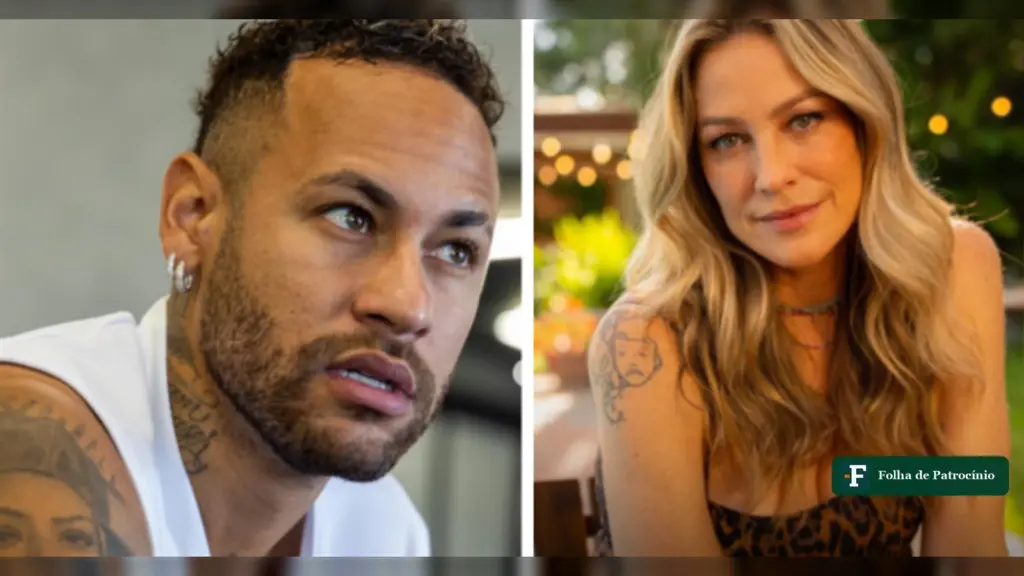 Neymar e Luana Piovani lado a lado, em fotos de retrato