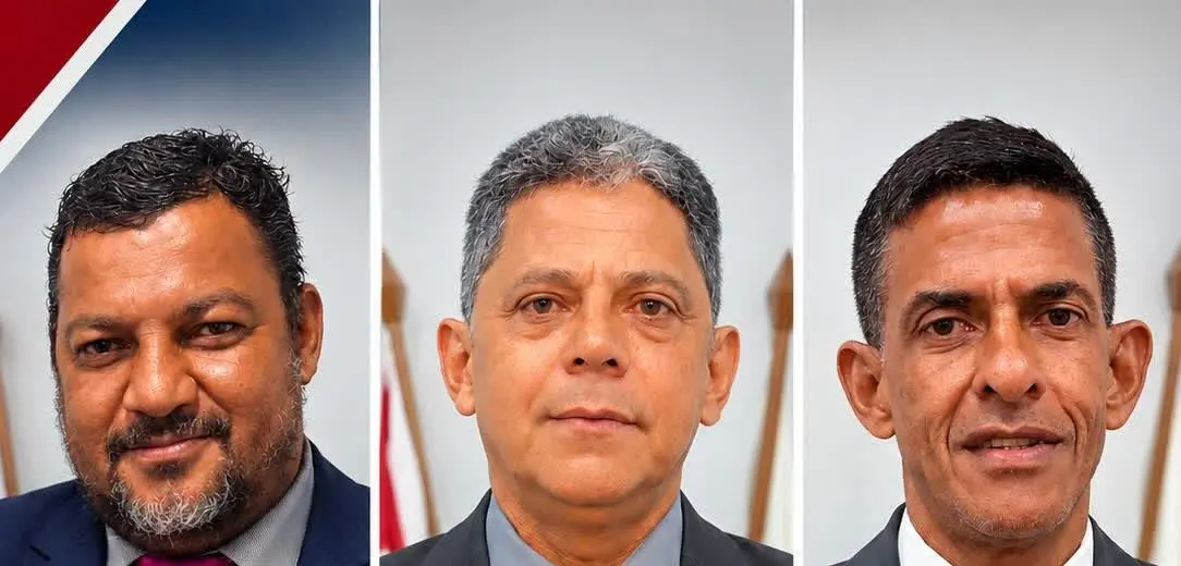 Os três vereadores que integram a nova comissão processante da Câmara de Três Marias