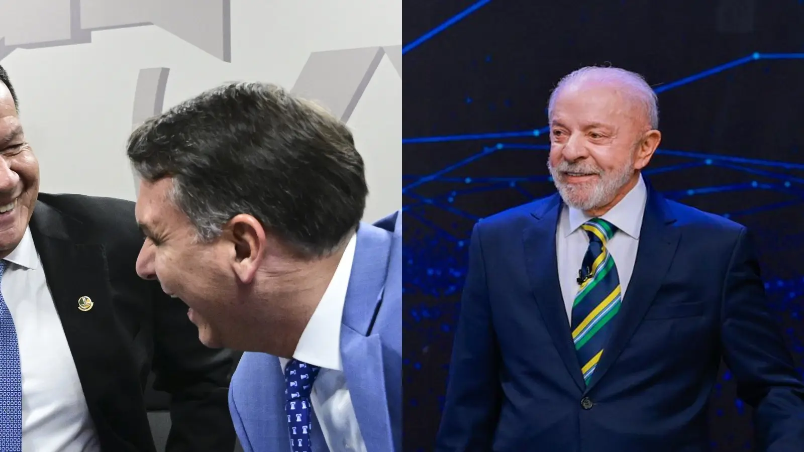 Flávio Bolsonaro no Senado e Lula no estúdio da Band, candidatos medidos pela pesquisa PoderData