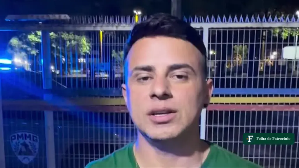 Prefeito de Três Marias, José Augusto Mesquita, em vídeo gravado à noite diante da Polícia Militar