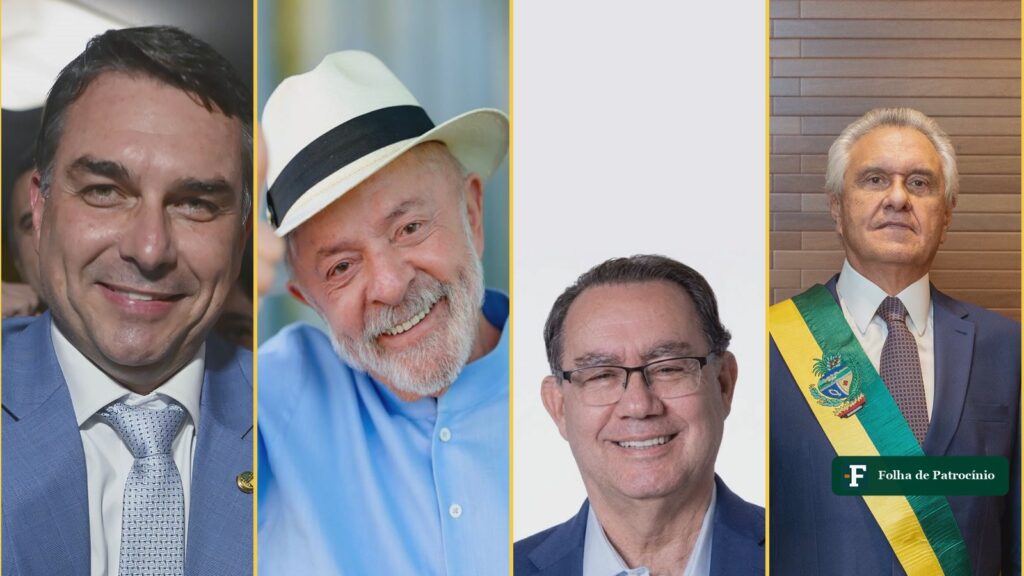 Flávio Bolsonaro, Lula, Augusto Cury e Ronaldo Caiado, candidatos a presidente em Patrocínio