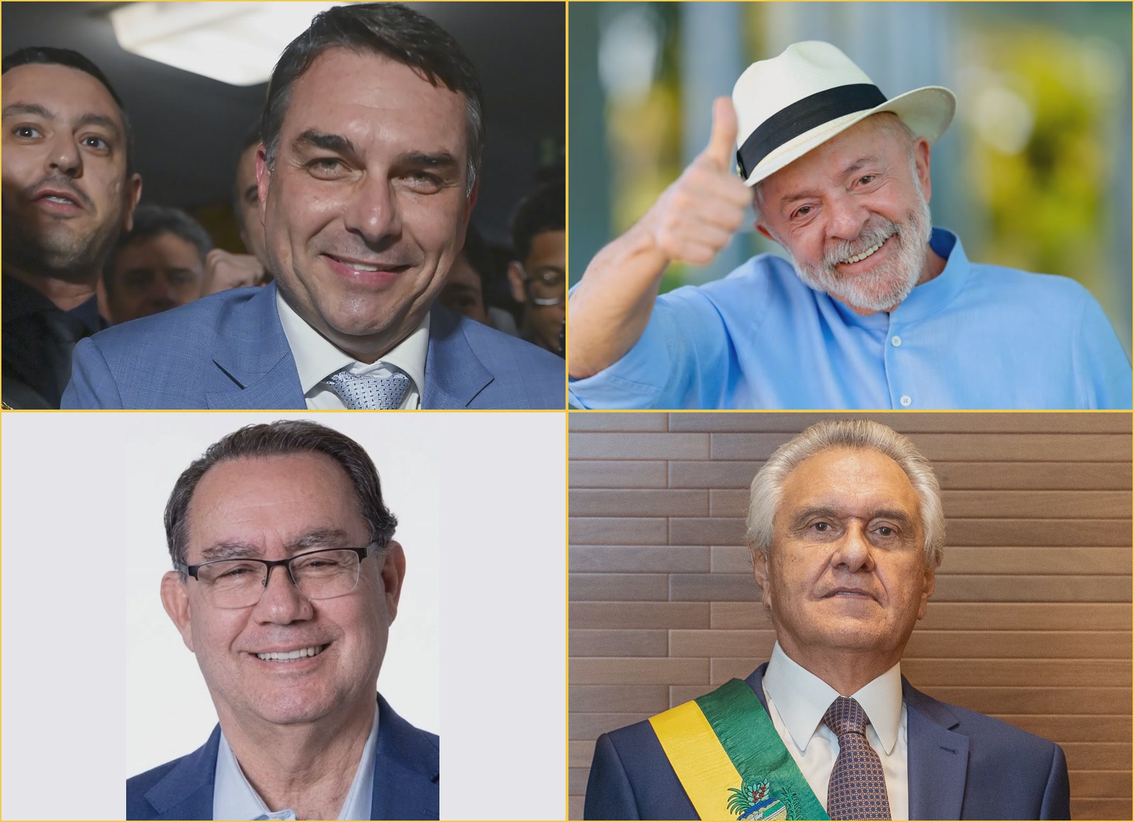 Flávio Bolsonaro, Lula, Augusto Cury e Ronaldo Caiado, candidatos a presidente em Patrocínio