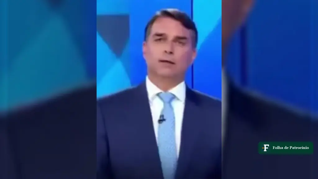 Quem governa o Brasil: Flávio Bolsonaro faz a pergunta a Lula durante o debate da TV Globo, em estúdio azul