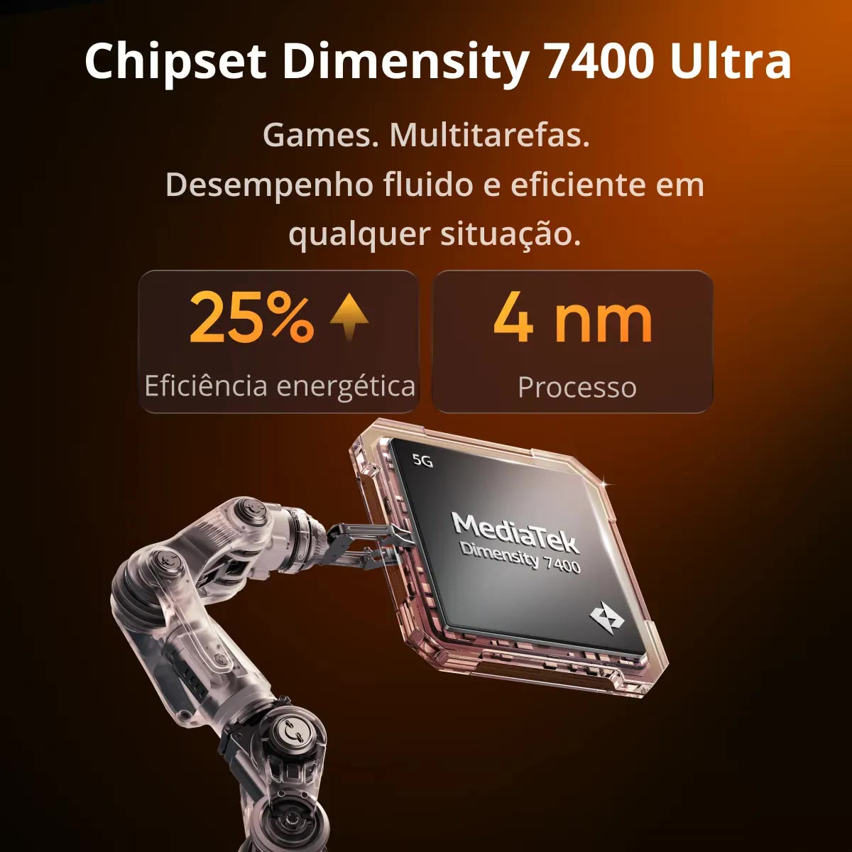 Tela AMOLED de 6,8 polegadas do realme P4 Power com a interface do Android 16