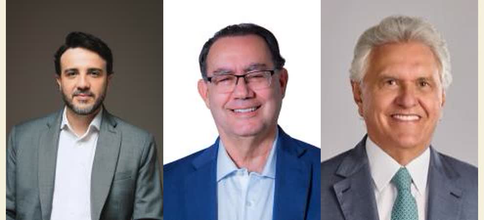 Renan Santos, Augusto Cury e Ronaldo Caiado, candidatos cujos votos da terceira via estão em disputa no 2º turno