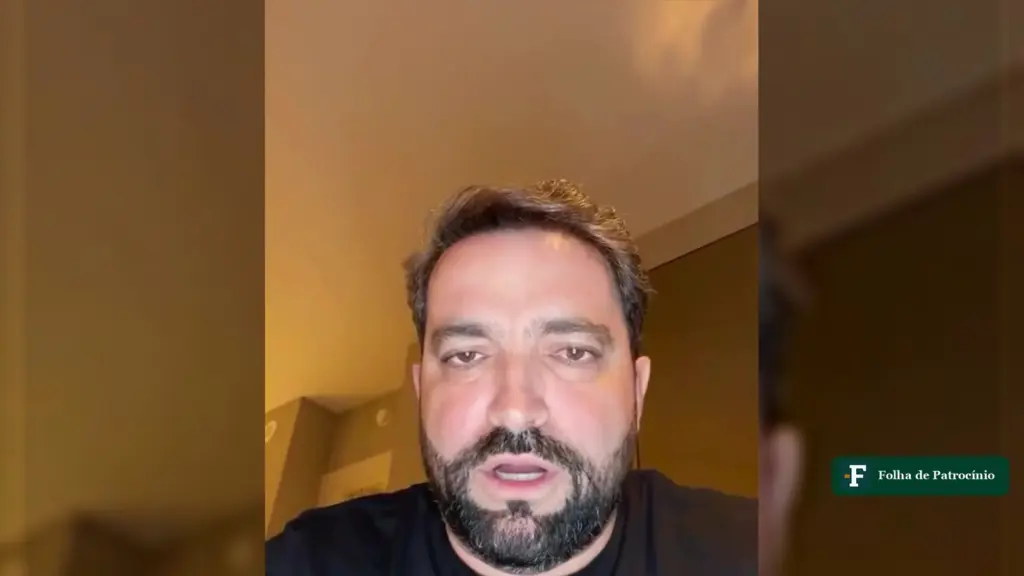 Willer Tomaz grava vídeo para responder sobre a sala-cofre de Willer Tomaz achada pela PF em hangar de Brasília. Imagem: reprodução