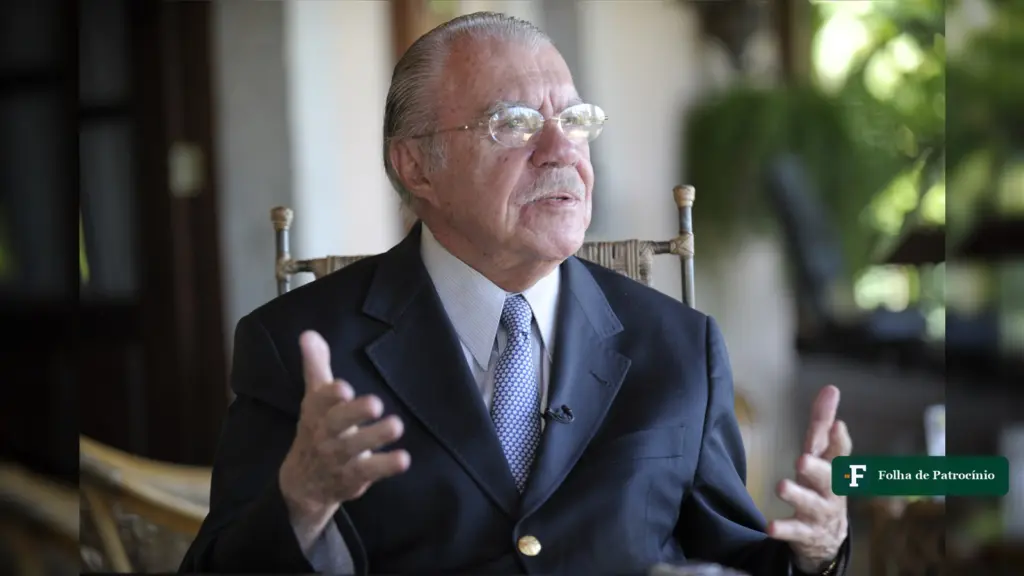 Retrato do ex-presidente José Sarney, de 96 anos, em foto de arquivo, Sarney internado em São Luís