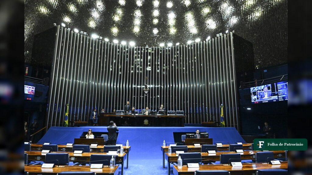 Plenário do Senado Federal em sessão, retrato do Senado em 2027 com 81 cadeiras. Foto: Agência Senado
