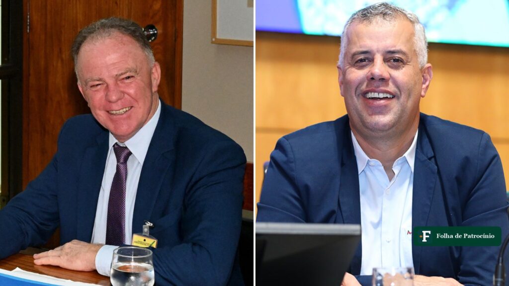Os senadores eleitos no Espírito Santo, Renato Casagrande, à esquerda, e Evair de Melo, à direita, sorriem em fotos lado a lado