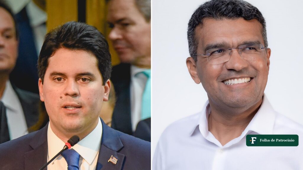 Os senadores eleitos no Maranhão, André Fufuca, ao microfone, e Lahesio Bonfim, de camisa branca, lado a lado