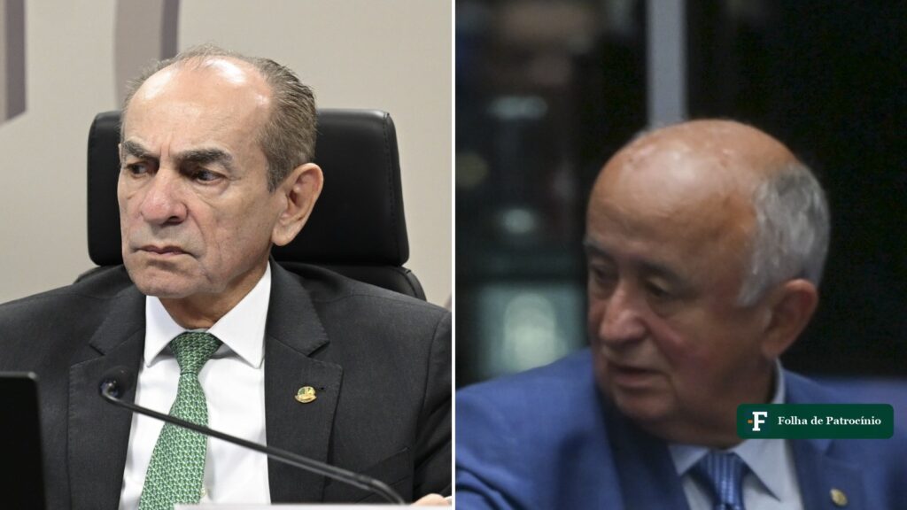 Os senadores eleitos no Piauí, Marcelo Castro, de terno escuro e gravata verde, e Júlio César, de paletó azul, lado a lado