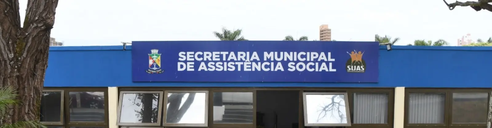 Fachada da Secretaria de Assistência Social, que acompanha a situação de rua em Patrocínio