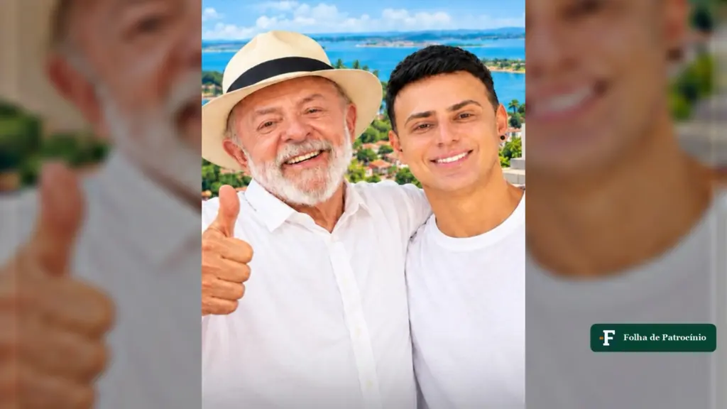 Lula e o prefeito em exercício de Três Marias, José Augusto, em foto lado a lado; a taxa na Praia Mar de Minas vale desde sexta