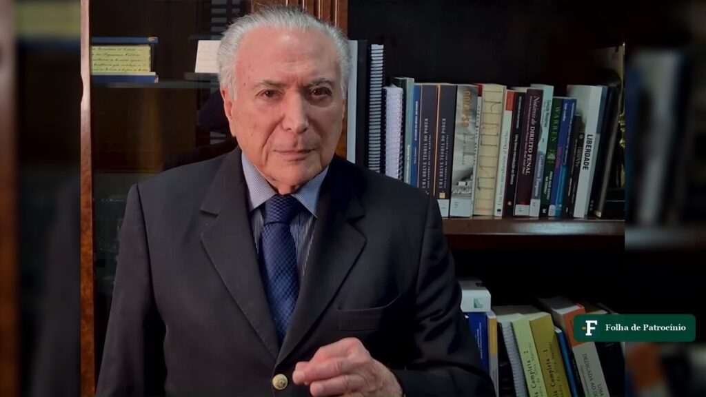 Michel Temer em vídeo no qual Temer apoia Flávio Bolsonaro no segundo turno
