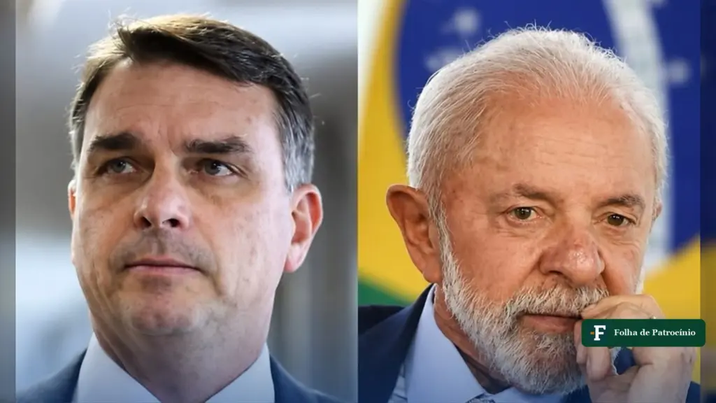 Retratos de Flávio Bolsonaro e Lula lado a lado, ilustrando os trackings eleitorais do 2º turno