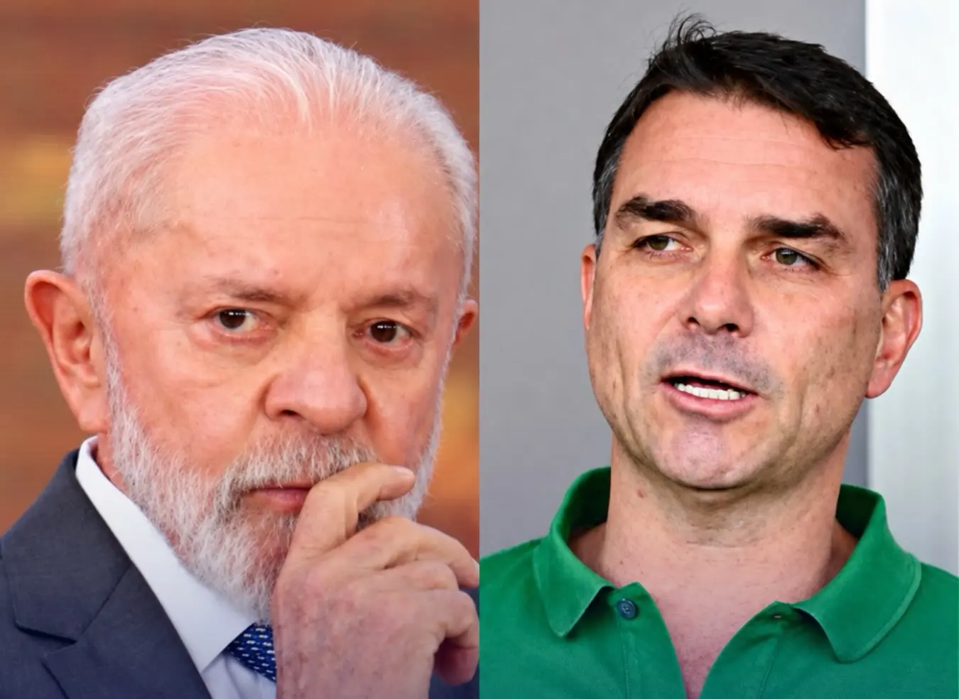 Lula e Flávio Bolsonaro, candidatos do segundo turno, em imagem usada para a vantagem de Flávio por região