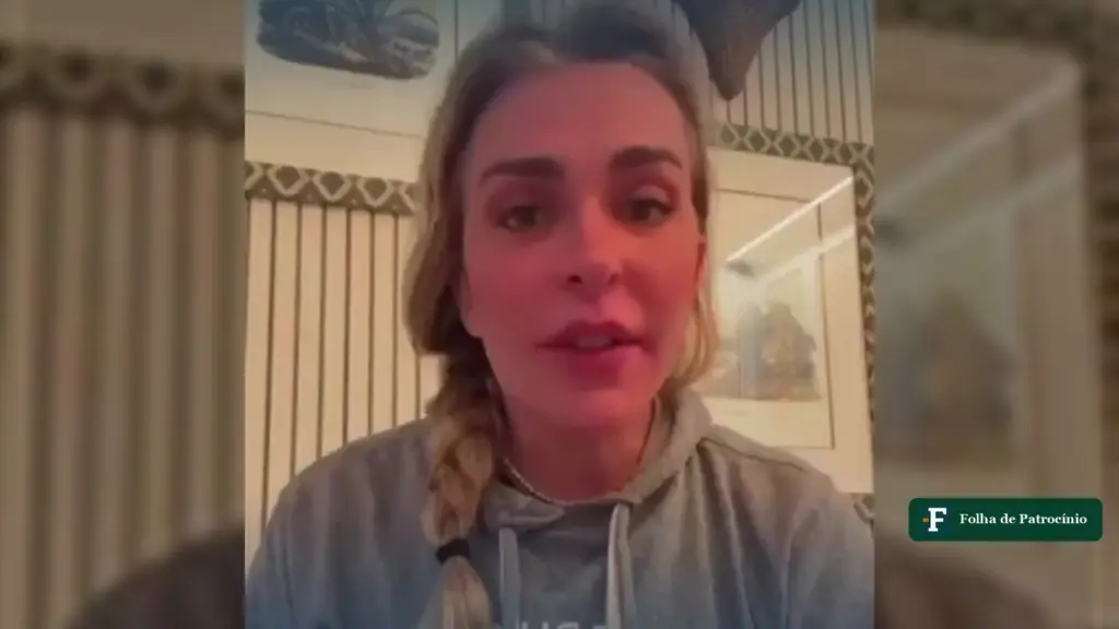 Roberta Luchsinger fala para a câmera em casa, no vídeo de Roberta Luchsinger publicado neste domingo