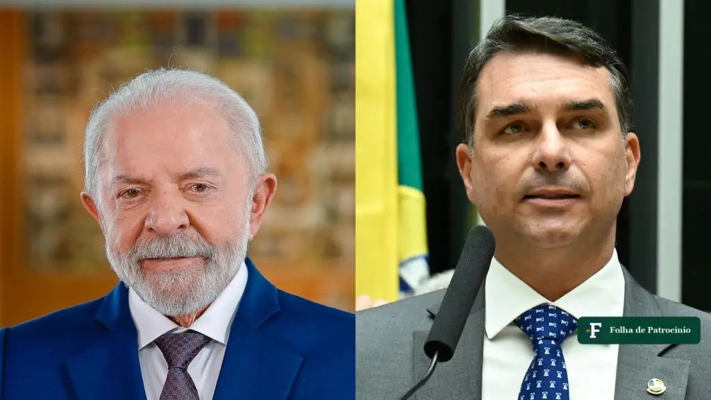 Lula e Flávio Bolsonaro lado a lado, os candidatos do segundo turno em meio à dúvida sobre quem confia nas urnas